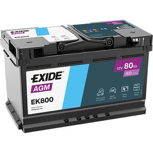 Exide 110 AGM Car Battery 80Ah AGM800 EK800
